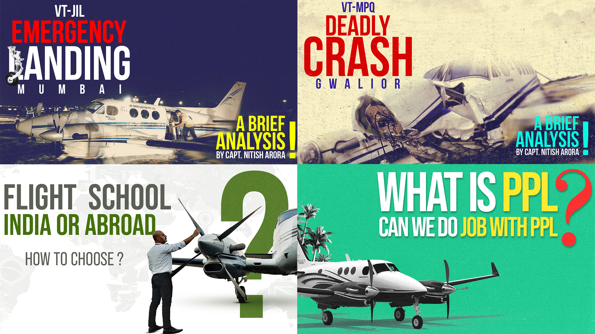 Thumbnail set — accident analyses, career explainers