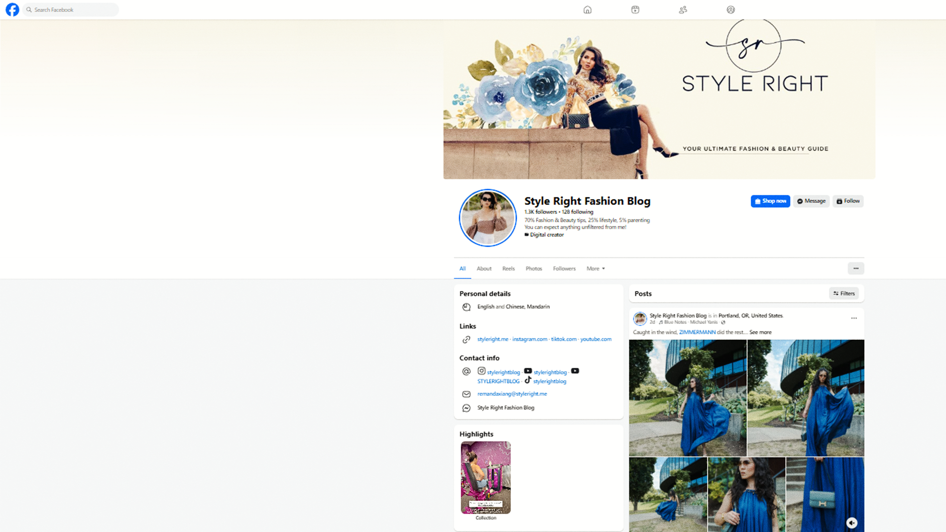 @stylerightblog — banner in situ on Facebook