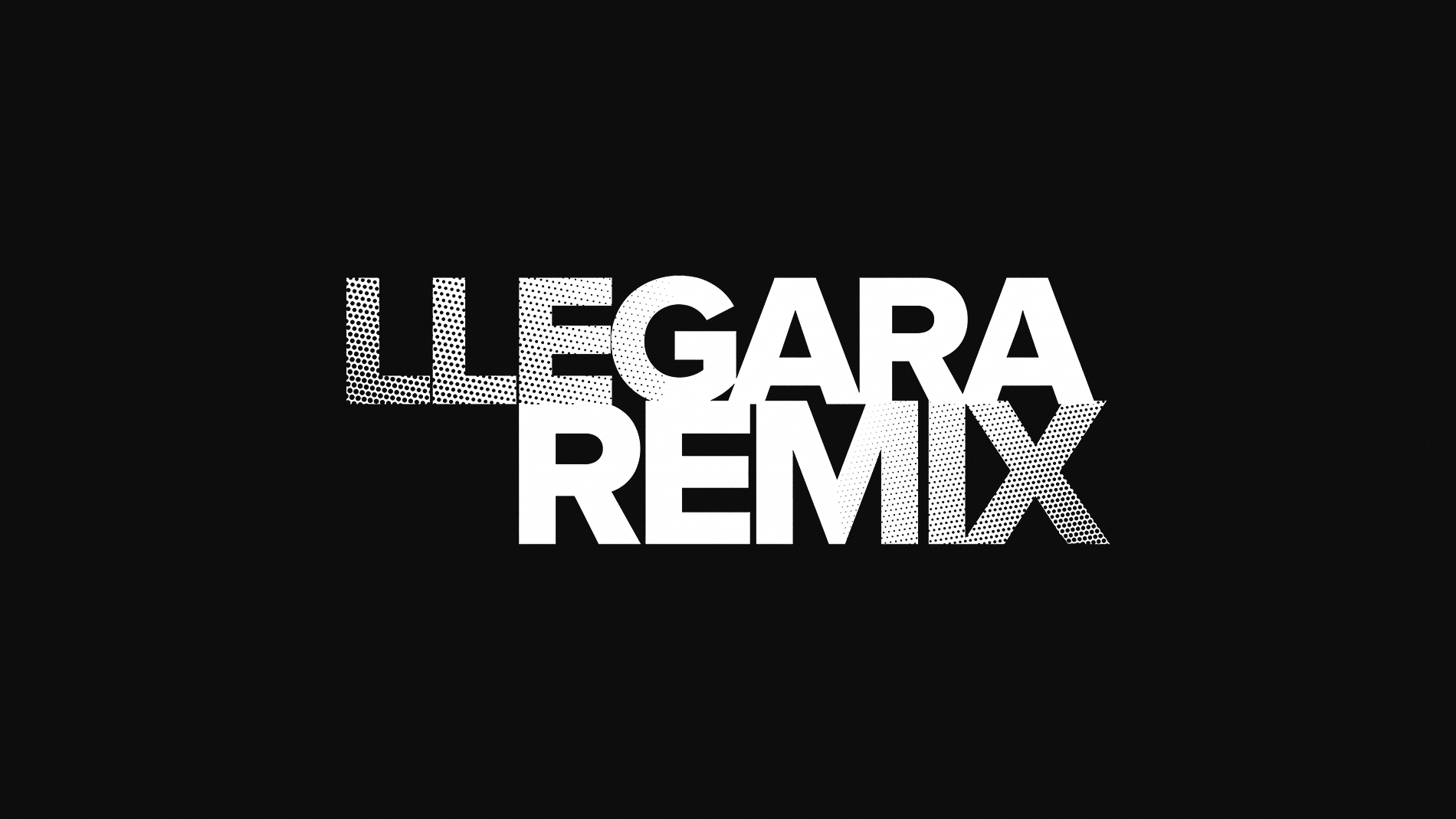LLEGARA Remix — halftone wordmark